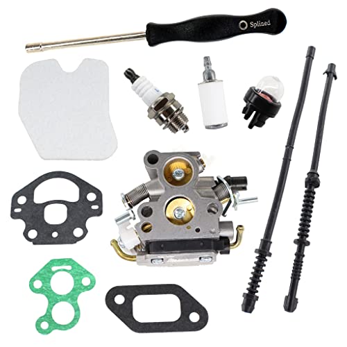 HURI Vergaser mit Schraubendreher Benzinfilter Benzinschlauch für Husqvarna 135 140 140E 435 435E 440 440E jonsared McCulloch CS410 cs2240S 506450501 von HURI