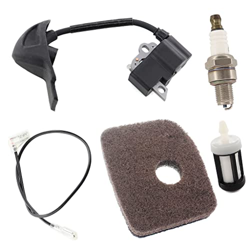 HURI Zündspule mit Zündkerze Luftfilter für Stihl Laubbläser BG56 BG86 BG86C SH86 Ersetzt 4241 400 1307 von HURI