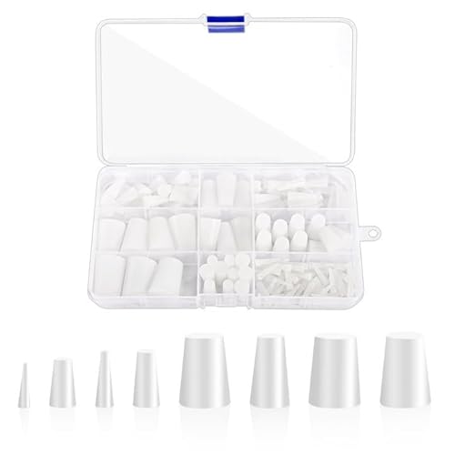 131 Stück Gummistopfen Konisch, Silikon Gummi Sortiment Set, Vollgummi Stopfen Silikonstopfen Kegellochstopfen zum Abkleben von Löchern Während der Pulverbeschichtung von HURODZ
