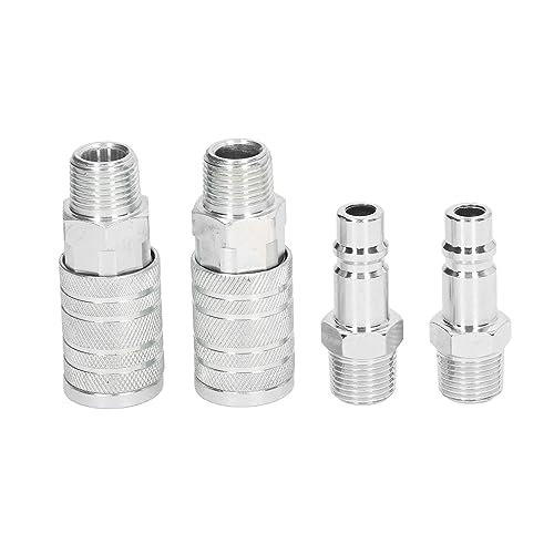 HURRISE 1/2 Luftschlauchanschläge 4pcs, 300psi Schnellanschlussluftschlauchanschläge Luftkompressor Schnellverbindungsanschlüsse 1/2in Npt Männliche Weibliche Pneumatische Schlaucharmaturen von HURRISE