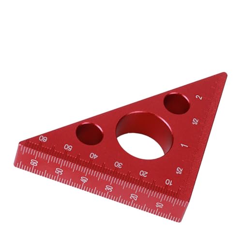 HURRISE Holzbearbeitungsherrscher, 2in Aluminiumlegierung Rechtwinkliger Winkel Herrscher Dreieckslineer mit CM und Zollmarkierungen für Holzbearbeitungsarbeiten von HURRISE