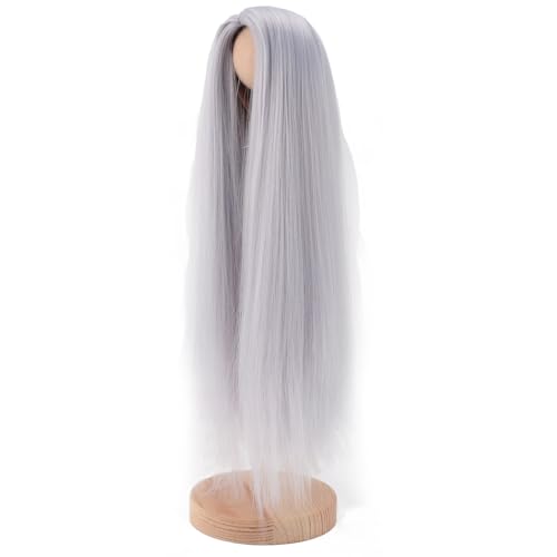 HURRISE Puppenperücke, 1/4 Langes Gerade Haarersatzpuppenperücke Baby Perücken für Mädchen Infant Puppen Haar DIY Trimmbare Weiche Hochtemperatur Seidenkugelgelenk Puppenperücke für 7 Bis 8 Zoll von HURRISE