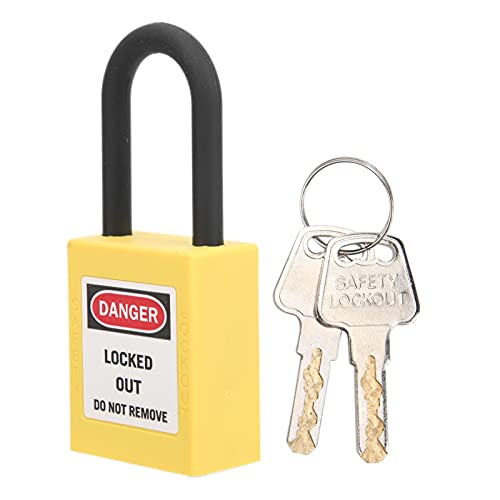 HURRISE Sicherheitsvorhängeschockset, 38mm Lock -Out -Tag Out Vorhängeschloss Lockout Tagout Kit Isolation Sicherheitsschloss für Baustellen (YELLOW) von HURRISE