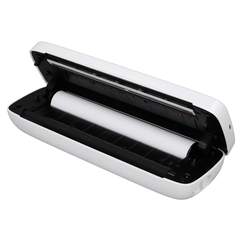 HURRISE Tragbarer A4-Thermodrucker, Verbindung mit Mobilgeräten für PDF-, Word-, Excel-, TXT- und JPG-Druck, USB/BT2.0- und BT4.0-kompatibel, für Büro, Studium, Reisen (White) von HURRISE