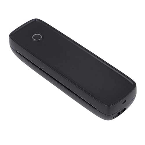 HURRISE Tragbarer Thermodrucker, ABS-Gehäuse, Tintenlos, 2600-mAh-Akku, für Büro-Reisestudien (Black) von HURRISE