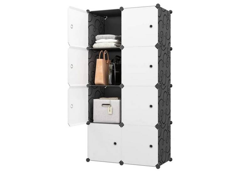 HURTNET Schrankmodule Modulares Regal Schranksystem Aufbewahrung Möbel Organizer 8 Ebenen (Flexibles Aufbewahrungsset für Wohnzimmer, Büro, Kinderzimmer, 8-teiliges modulares Regalsystem für Ordnung und vielseitige Nutzung) Flexibles 8-Module-Regalsystem für vielseitige Aufbewahrung von HURTNET