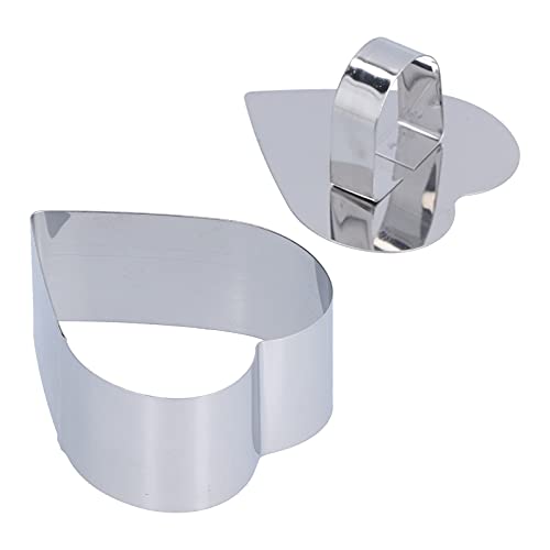 Edelstahl -Mousse -Ringform für Dessertringe, Salate und Backen. Sicher für Ofen, Geschirrspüler, Ideal Zum Formen und Schichten (Herzförmig) von HUSHUI