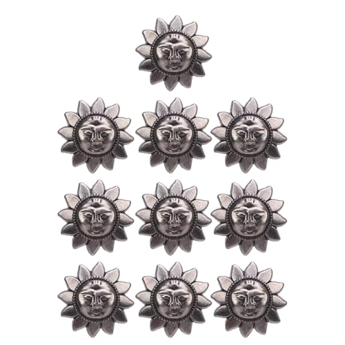 HUSHUI 10 Sets Nieten Schrauben Gunmetal 20 Mm Sonnengesichtsniet und 4,5 Mm Gekreuzte Schraube für Lederkragengürtelhandtasche von HUSHUI