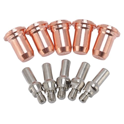 HUSHUI 10 -pcs -Spitzen -Elektroden -Kit, Messing- und Zinklegungs -Schneidfackel Verbrauchsmesselersatz mit 5 Elektroden 5 Mundstücke für Cut55ds Pro Cut65ds Cutter Pistole von HUSHUI