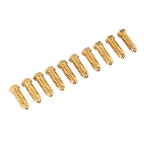 HUSHUI 10pcs Messing Düsenkit für 3, CNC, Bearbeitet mit Glänzender Innerer Wand, Geeignet für 3 Combo S1 Fusionsablagerungsmodellierung 3D -Drucker, Kompatibel mit PLA ABS PETG TPU (0,2 mm) von HUSHUI