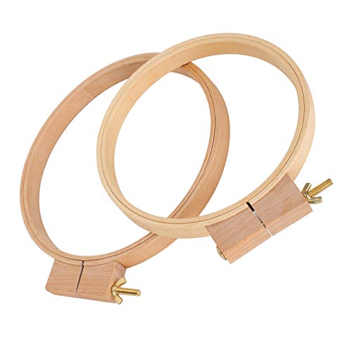 HUSHUI 2 Stück Ovaler Quiltrahmen, Kreuzstichrahmen, Ring, Holzstickschlaufe, Dicke Nähwerkzeuge HUSHUI 2 Stück Ovaler Quiltrahmen, Kreuzstichrahmen, Ring, Holzstickschlaufe, Dicke Nähwerkzeuge von HUSHUI