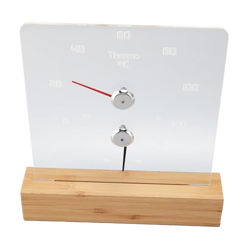 HUSHUI 2 in 1 Sauna -Temperaturmesser Hygrometer mit Weißer LED -Licht -Luftfeuchtigkeitstemperaturmessung für Sauna (Celsius Anzeigebereich 0 ° C-120 ° C) von HUSHUI