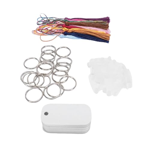 HUSHUI 20 Set Sublimation Craft Schlüsselkette Wärmeübertragung Haustier Tag Doppelside Blankhundetiketten mit Plastikklemme Quaste von HUSHUI