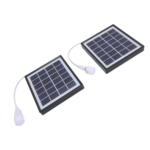 HUSHUI 2pcs Monokristalline Solarpanel USB Solar Panel Ladegerät 5W Tragbare Solar -LED -Glühbirne für Camping -Wanderzelt Im Freien (Schwarz) von HUSHUI