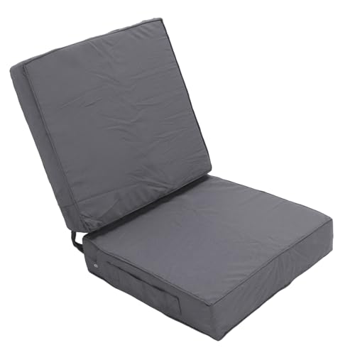 HUSHUI 2pcs Patio Stuhlpolster 18.9 X 18.9x3.94in Outdoor -Kissen für Terrassenmöbel Gartensofa Couch Pads mit Griffbändern Waschbarer Abdeckungsquadrat (Dunkelgrau) von HUSHUI