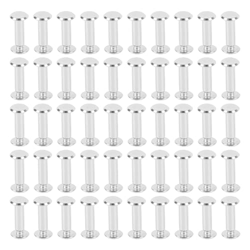 HUSHUI 50 Sets Nieten und Schrauben M4 5 X 15 X 9,5 Mm Edelstahl Flachrundkopf-Nietenbolzen-Set Zum Binden und Dekorieren HUSHUI 50 Sets Nieten und Schrauben M4 5 X 15 X 9,5 Mm Edelstahl Flachrundkopf-Nietenbolzen-Set Zum Binden und Dekorieren von HUSHUI