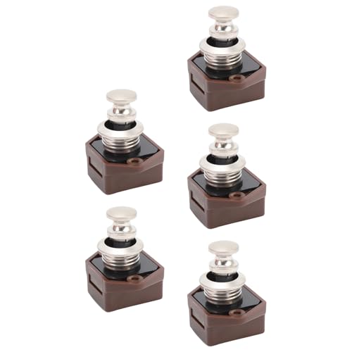 HUSHUI 5pcs Druckknopfverriegelung Eleganter Mehrzweck -RVschlüssellosenschrank -Türknopf -Verriegelung für Wohnmobil -Home -Yachten (Braune Perle ni) von HUSHUI