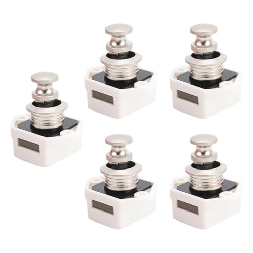 HUSHUI 5pcs Druckknopfverriegelung Eleganter Mehrzweck -RVschlüssellosenschrank -Türknopf -Verriegelung für Wohnmobil -Home -Yachten (Weiße Basisperlen ni) von HUSHUI