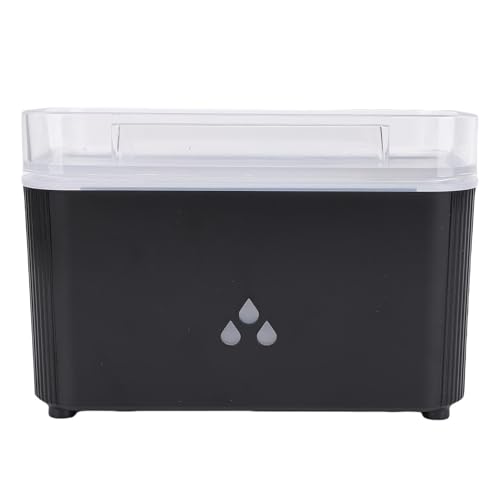 HUSHUI Ätherisches Öl Diffusor 160 Ml Feueraromatherapie Diffusor Cooler Nebel -Luftbefeuchter Diffusor mit Auto -Off 7 Farben Licht für den Heimatraum (Schwarz) von HUSHUI