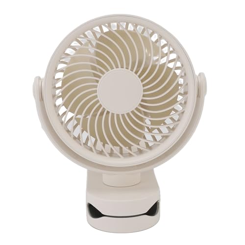 HUSHUI Auf Lüfter USB Wieder Aufladbar Ruhiger 360 ° Rotatierbarer Kleiner Lüfter mit Dem Täglichen Gebrauch Strandcamping (Beige) von HUSHUI