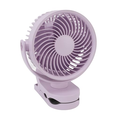 HUSHUI Auf Lüfter USB Wieder Aufladbar Ruhiger 360 ° Rotatierbarer Kleiner Lüfter mit Dem Täglichen Gebrauch Strandcamping (Violett) von HUSHUI