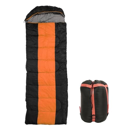 HUSHUI Beheizter Schlafsack, USB -angetriebenes Campingschlafsack mit Elektrischem Erhitzen, 3 Einstellbare Temperaturen, Überhitzungsprävention (Orange) von HUSHUI