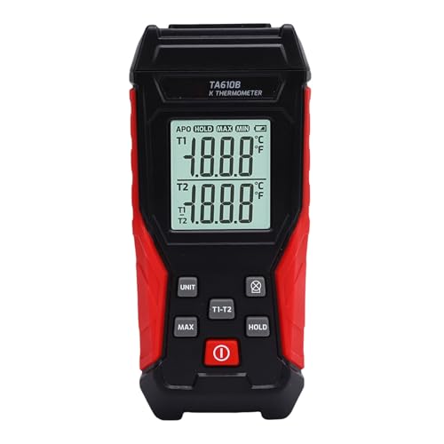 HUSHUI Digital K -Typ -Thermometer, 2 Kanal -Thermoelement -Temperaturmessgerät mit Hintergrundbeleuchtung LCD -Anzeige und Maximaler Minrock für den Industriellen Gebrauch Messung von HUSHUI