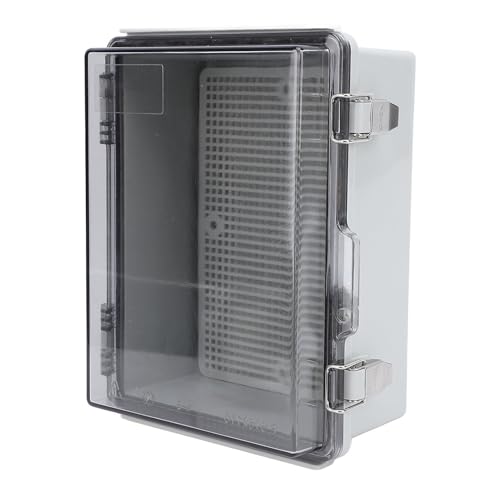 HUSHUI Elektrische Anschluss Dose, ABS Kunststoff Wasserdicht IP67 mit Transparenter Abdeckung und 304 Edelstahl-Schloss, für Outdoor-Elektronik-Strom Versorgung Satelliten Ausrüstung von HUSHUI