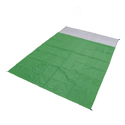 HUSHUI Faltbare Strandmatte, Tragbare Sanddecke mit Regenmantelfunktion und Stoff und Winddicht für Outdoor -Picknick (Grün grau) von HUSHUI