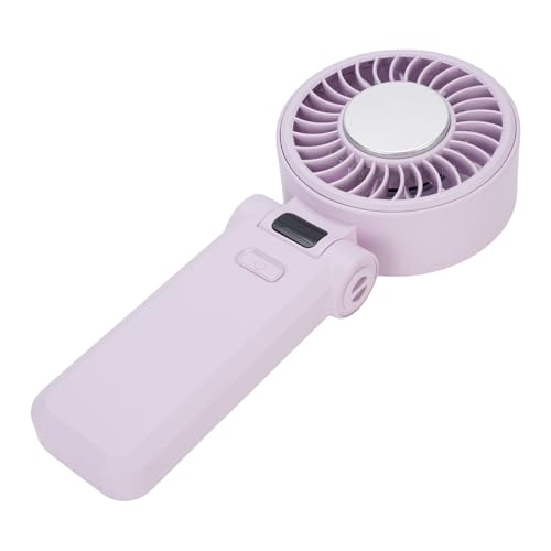 HUSHUI Faltbarer Handheld -Lüfter 5 -Speed ​​-Digital Display Ruhig Dauerhafter Persönlicher Lüfter mit Lanyard für den Täglichen Gebrauch Im Freien (Lila) von HUSHUI