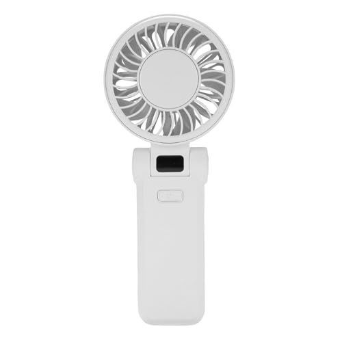 HUSHUI Handheld -Lüfter Faltbare 5 -Geschwindigkeits -Verstellbare Leise Digitale Anzeige Tragbarer Persönlicher Lüfter mit Lanyard für Outdoor -Sportarten (Weiß) von HUSHUI