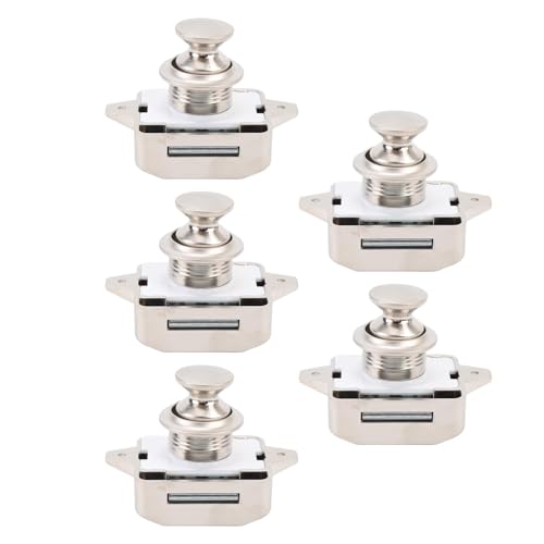 HUSHUI Kabinettstür Druckknopfverriegelung Zinklegierung Exquisites Schrank Türknauf Latch -Schloss für Wohnmobil -Wohnmobile (Pearl Ni Color) von HUSHUI