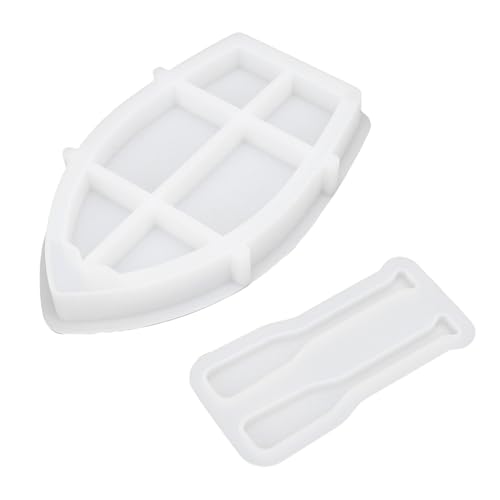 HUSHUI Kerzenhalter Schimmel Multi -Zweck -Boot Silikon Tränensicher Kerzenbehälter Schimmel mit Bootspaddelform für Gipsornament (x1078) von HUSHUI