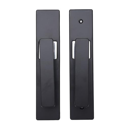 HUSHUI Keyed Eintrag Tür Hebel Set Innen Außen Innen Bad Schlafzimmer Schloss Stille Aluminium Legierung (Schwarz Silber) von HUSHUI