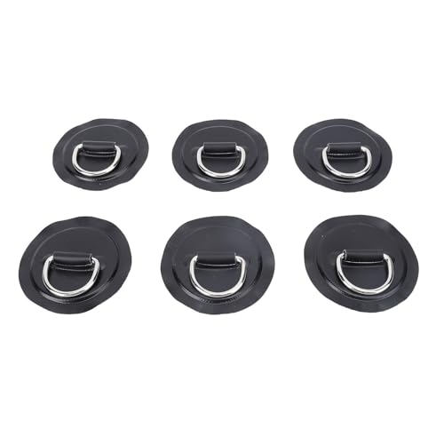 HUSHUI Kreisförmiges D Ring Pad Patch Edelstahl D Ringflecken Kit für Aufblasbare Boote, Flöße, Kajaks mit PVC -Pflaster, Geeignet für Verschiedene Wassertransporte Geeignet (Schwarz) von HUSHUI