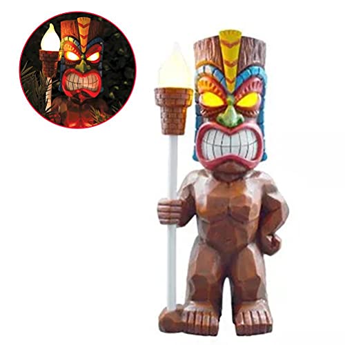 HUSHUI Solarbetriebenes LED Tiki Licht, Solar Totem Figurine Ornamente LED Garten Licht Dekoration Handwerk für Veranda Rasen Trail von HUSHUI