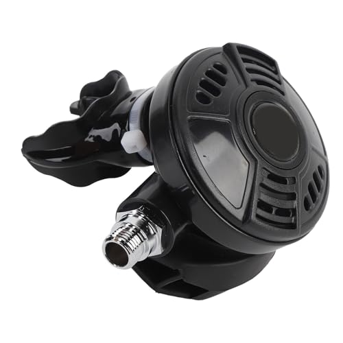 HUSHUI Tauch Regler, Lebensmittel Qualität Silikon Mundstück Explorer Tauchen 2. Stufe Regler mit Effizientem Auspuff, für Freizeit Tauchen Schnorcheln Unterwasser Industrie Arbeit (Schwarz) von HUSHUI