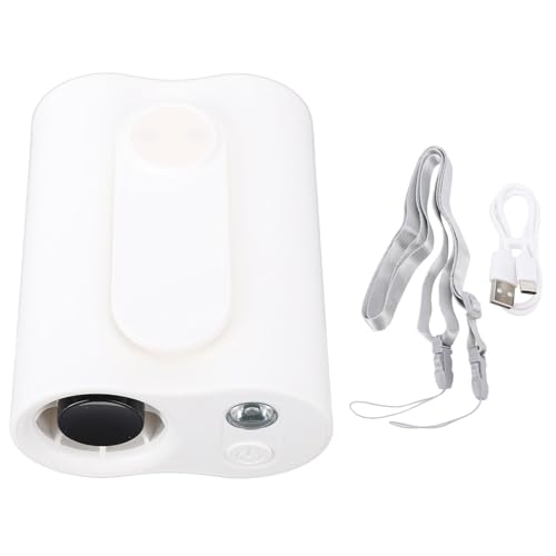 HUSHUI Tragbarer Gürtelventilator Wieder Aufladbarer Ruhiger Tragbarer Hänge -Hals -Lüfter mit LED -Licht für den Sommer Im Freien Im Freien Campingsportarten (Weiß) von HUSHUI