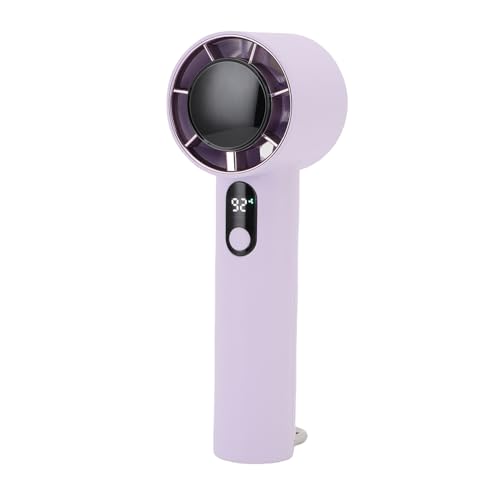 HUSHUI Tragbarer Handheld -Lüfter 5 Geschwindigkeiten Verstellbares Ruhige Wiederaufladbare Digitaldiell -Mini -Taschenlüfter für Travel Beach Outdoor Camping (Violett) von HUSHUI
