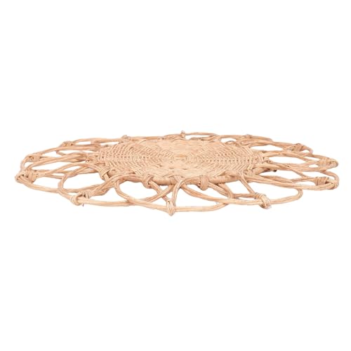 HUSHUI Wand Hängende Rattan - 15,7 Zoll Runde Gewebte Hängende Rustikale Rattan Wandkunstdekor für Bauernhaus Wohnzimmer Schlafzimmer Schlafzimmer von HUSHUI