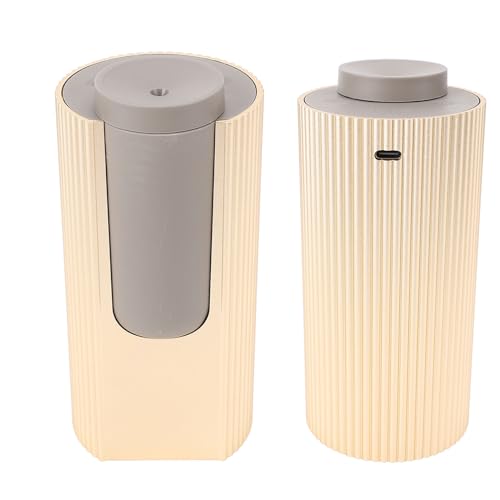 HUSHUI Wasserloser ätherisches Öl Diffusor 20ml Dual Fluid Cold Nebel Stille Tragbare Autoduft Diffusor Aromatherapie Maschine für Schlafzimmerbüro (Gold) von HUSHUI