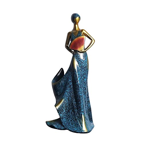 HUSHUWAN Weinflaschenhalter, Beauty Lady Statue Weinflaschenständer, Lady Weinregal Dekoration for Mädchen Männer Frauen /887 (Color : Blue) von HUSHUWAN