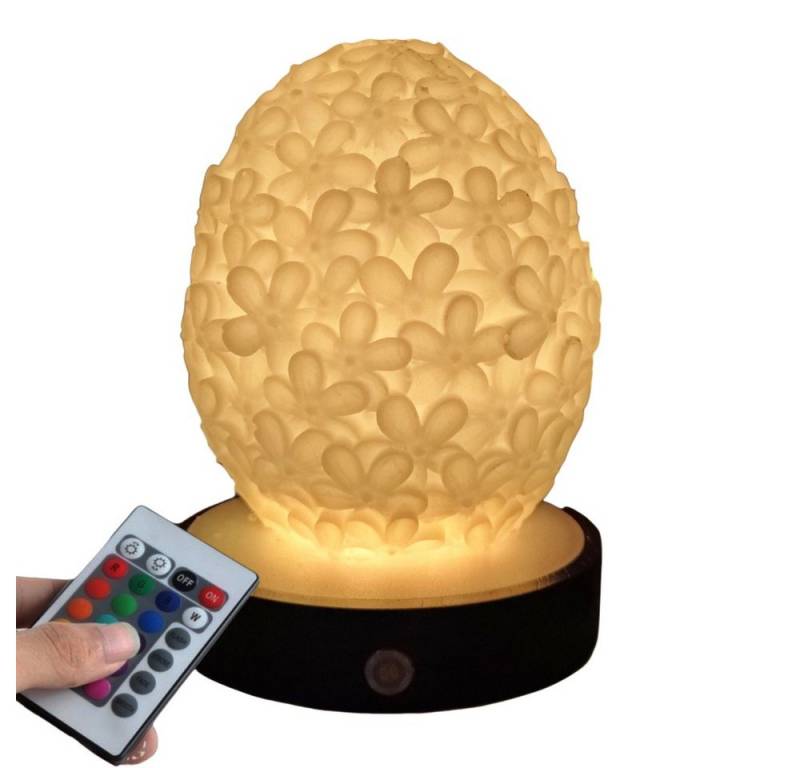 HUSK'SWARE Nachtlicht, Lampenschirm aus Modellierwachs + LED-Sockel aus Holz, Bunte LED-Lichter ändern, Nachhaltig von HUSK'SWARE