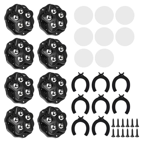 Kugelrollen, 8 Stück Selbstklebend Klein Möbelrollen Flach Schwerlast 360 Grad Möbelrolle Mini Rollen mit 5 Stahlkugeln und Bremse für Küchengeräte den Transport von Waren Kugelrollen, 8 Stück Selbstklebend Klein Möbelrollen Flach Schwerlast 360 Grad Möbelrolle Mini Rollen mit 5 Stahlkugeln und Bremse für Küchengeräte den Transport von Waren von HUSOUE