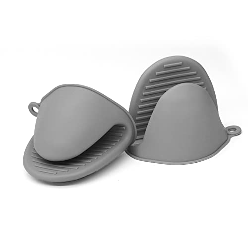 Ofenhandschuhe Silikon, Verdicken Mini-Ofenhandschuh Anti-Rutsch Hitzebeständige Silikon Topflappen Silikongriffe für Töpfe wasserdichte Topfhandschuhe zum Backen Kochen BBQ, Grau Ofenhandschuhe Silikon, Verdicken Mini-Ofenhandschuh Anti-Rutsch Hitzebeständige Silikon Topflappen Silikongriffe für Töpfe wasserdichte Topfhandschuhe zum Backen Kochen BBQ, Grau von HUSOUE