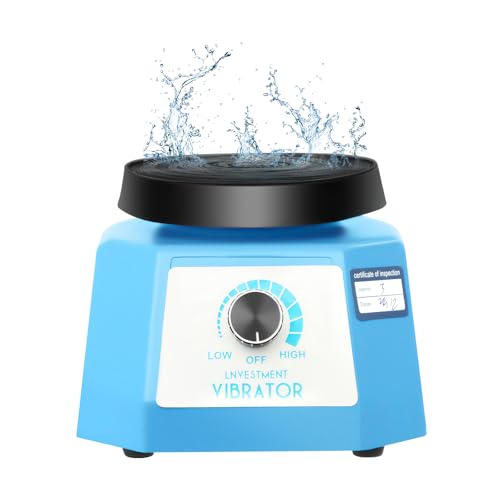 Dental Rüttler - 100W Elektrisch Oszillator | 4" Lab Dental Vibrator | Einstellbare Geschwindigkeit Gipsrüttler | Mini Blue Round Disc Rüttelplatte für Mischen Gips Gießen Modellen Harzguss von HUSPOO