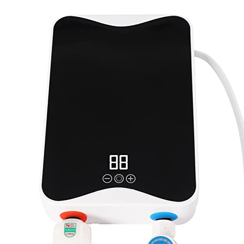 Digital Elektrisch Warmwasser Durchlauferhitzer 5500W Konstante Temperaturregelung LED-Anzeige Digital Dusche Set mit Bad Dusche Kit 25-55℃ von HUSPOO