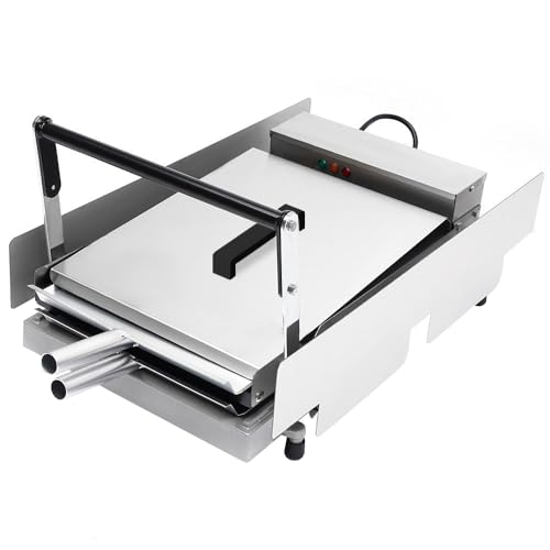 HUSPOO 2000W Edelstahl Burgerpresse mit Timer, 50-300℃ Temperaturregelung für Bäckereien & Restaurants - Gewerblicher Brötchen Toaster, Waffelmaschine von HUSPOO