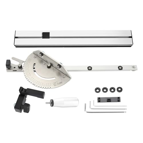 HUSPOO 450mm Gehrungslehre Winkelanschlag Tischkreissäge, Router Säge Montage Lineal Set, Profi DIY Werkzeug Gehrungslehre und Box Joint Jig Kit mit einstellbarem Flip Stop von HUSPOO