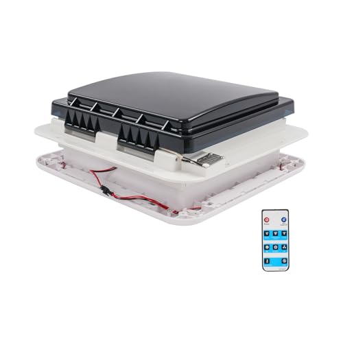 HUSPOO Dachlüfter Wohnmobil 36x36 cm 12V mit Fernbedienung - Automatischer RV Ventilator mit Regen & Temperatursensor, 6-Stufen Lüftung, LED Beleuchtung, Dachluke für Wohnwagen, Camper Van HUSPOO Dachlüfter Wohnmobil 36x36 cm 12V mit Fernbedienung - Automatischer RV Ventilator mit Regen & Temperatursensor, 6-Stufen Lüftung, LED Beleuchtung, Dachluke für Wohnwagen, Camper Van von HUSPOO